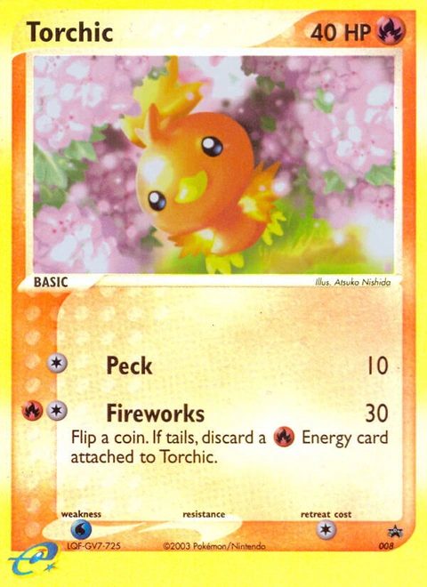 Torchic Pokémon card from Nintendo Black Star Promos, number 8 (Standard print)