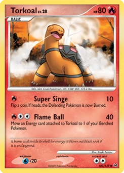 Torkoal Pokémon card, number 100