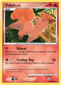 Vulpix Pokémon card, number 102