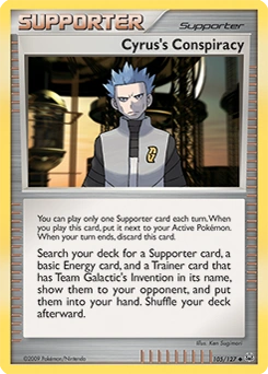 Cyrus's Conspiracy Pokémon card, number 105