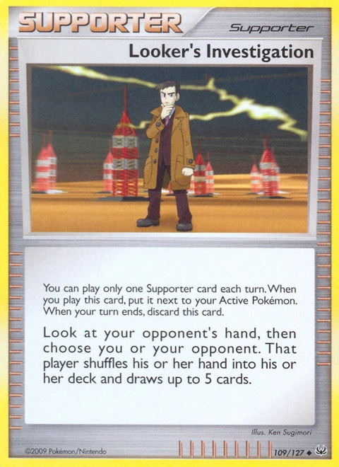 Looker's Investigation Pokémon card from Platinum, number 109 (Standard print)