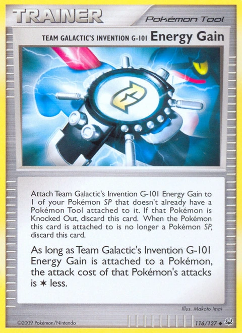 Team Galactic's Invention G-101 Energy Gain Pokémon card from Platinum, number 116 (Standard print)