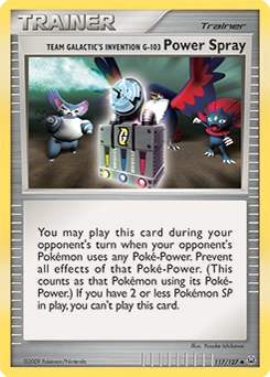Team Galactic's Invention G-103 Power Spray Pokémon card, number 117
