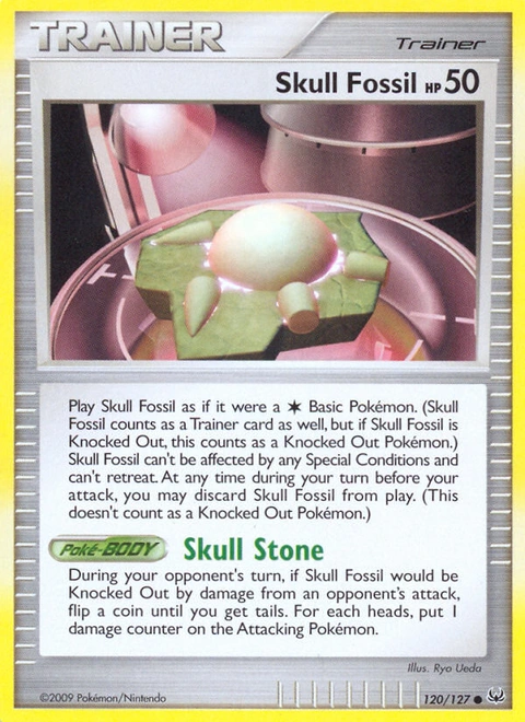 Skull Fossil Pokémon card from Platinum, number 120 (Standard print)