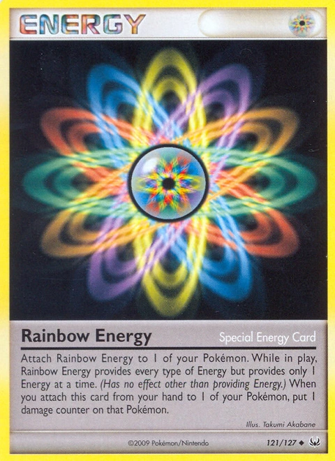 Rainbow Energy Pokémon card from Platinum, number 121 (Standard print)