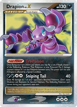 Drapion LV.X Pokémon card, number 123