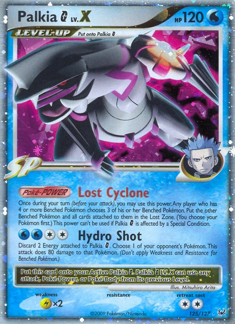 Palkia G LV.X Pokémon card from Platinum, number 125 (Holo print)