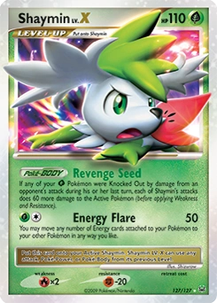 Shaymin LV.X Pokémon card, number 127