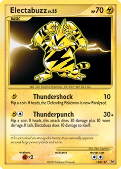 Electabuzz Pokémon card, number 128