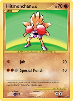 Hitmonchan Pokémon card, number 129