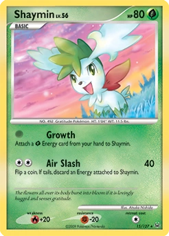 Shaymin Pokémon card, number 15