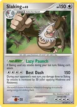 Slaking Pokémon card, number 16