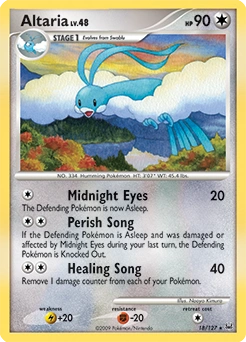 Altaria Pokémon card, number 18