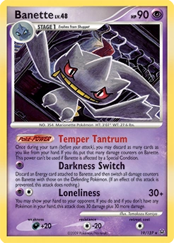 Banette Pokémon card, number 19