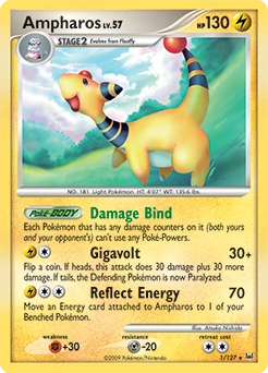 Ampharos Pokémon card, number 1