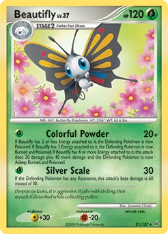 Beautifly Pokémon card, number 21