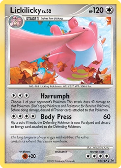 Lickilicky Pokémon card, number 33