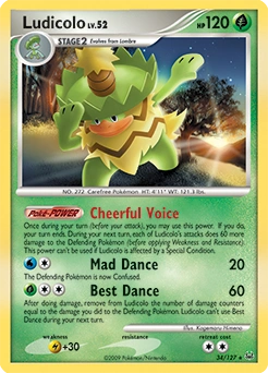 Ludicolo Pokémon card, number 34