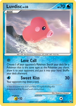 Luvdisc Pokémon card, number 35