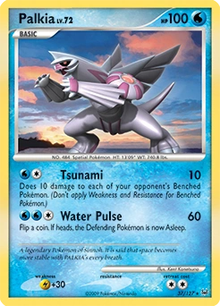Palkia Pokémon card, number 37
