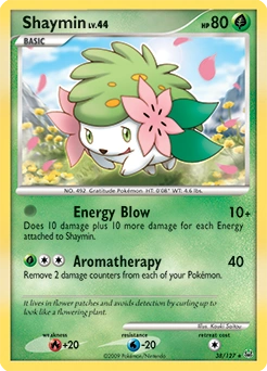 Shaymin Pokémon card, number 38