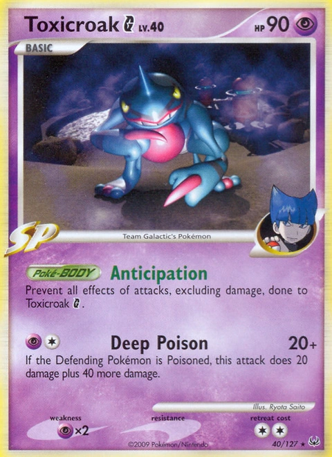 Toxicroak G Pokémon card from Platinum, number 40 (Standard print)