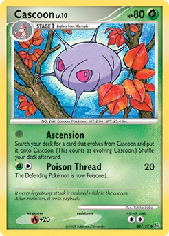 Cascoon Pokémon card, number 44