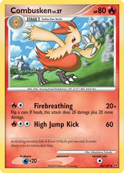 Combusken Pokémon card, number 45