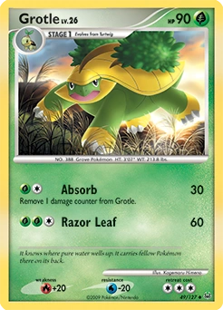 Grotle Pokémon card, number 49