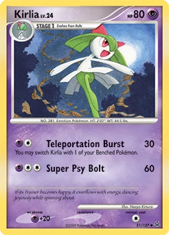 Kirlia Pokémon card, number 51