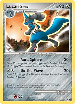 Lucario Pokémon card, number 53