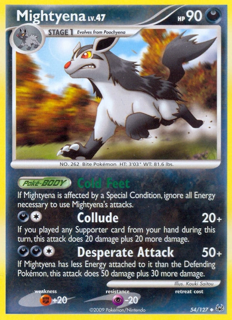 Mightyena Pokémon card from Platinum, number 54 (Standard print)