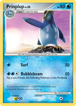 Prinplup Pokémon card, number 59