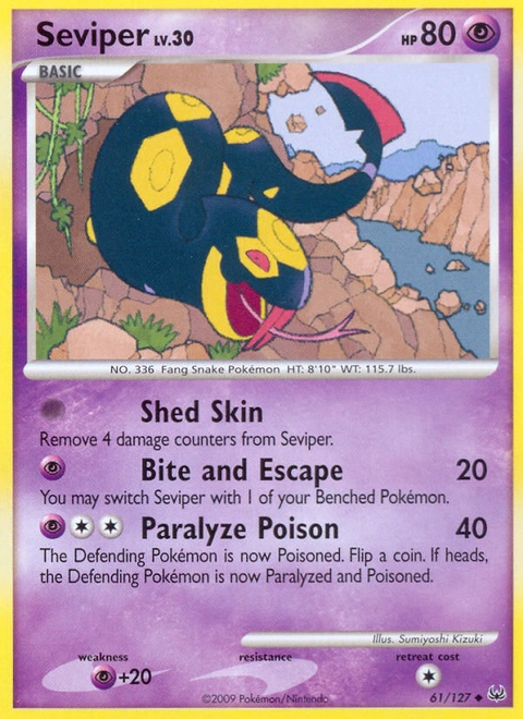 Seviper Pokémon card from Platinum, number 61 (Standard print)