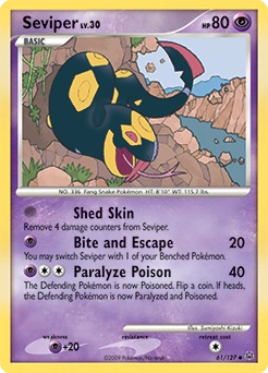 Seviper Pokémon card, number 61