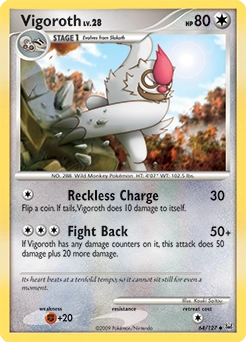 Vigoroth Pokémon card, number 64