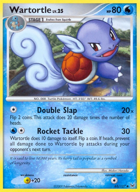 Wartortle Pokémon card from Platinum, number 65 (Standard print)