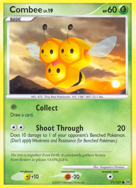 Combee Pokémon card from Platinum, number 71 (Standard print)