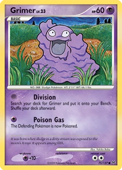 Grimer Pokémon card, number 75