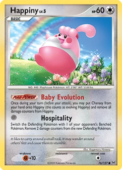 Happiny Pokémon card, number 76