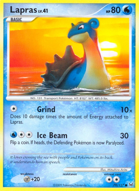 Lapras Pokémon card from Platinum, number 79 (Standard print)