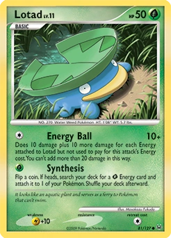 Lotad Pokémon card, number 81