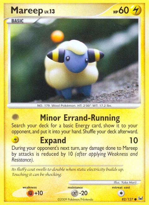 Mareep Pokémon card from Platinum, number 82 (Standard print)
