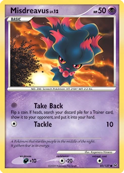 Misdreavus Pokémon card, number 83