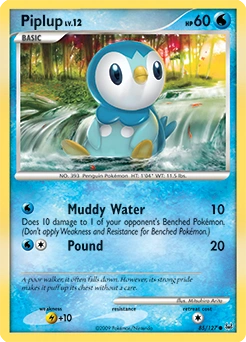 Piplup Pokémon card, number 85