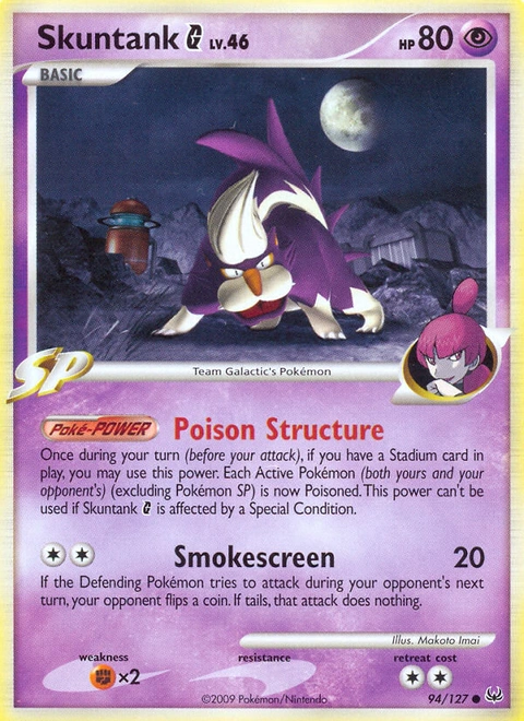 Skuntank G Pokémon card from Platinum, number 94 (Standard print)