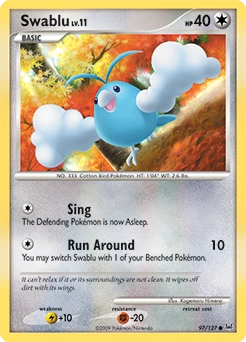 Swablu Pokémon card, number 97