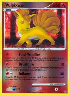Vulpix Pokémon card, number SH6