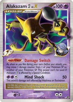 Alakazam E4 LV.X Pokémon card, number 103