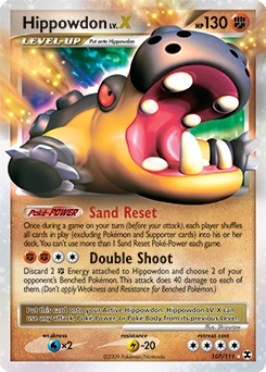 Hippowdon LV.X Pokémon card, number 107